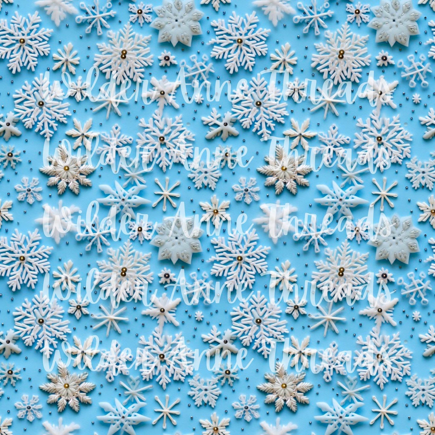 Blue Beaded Snowflakes