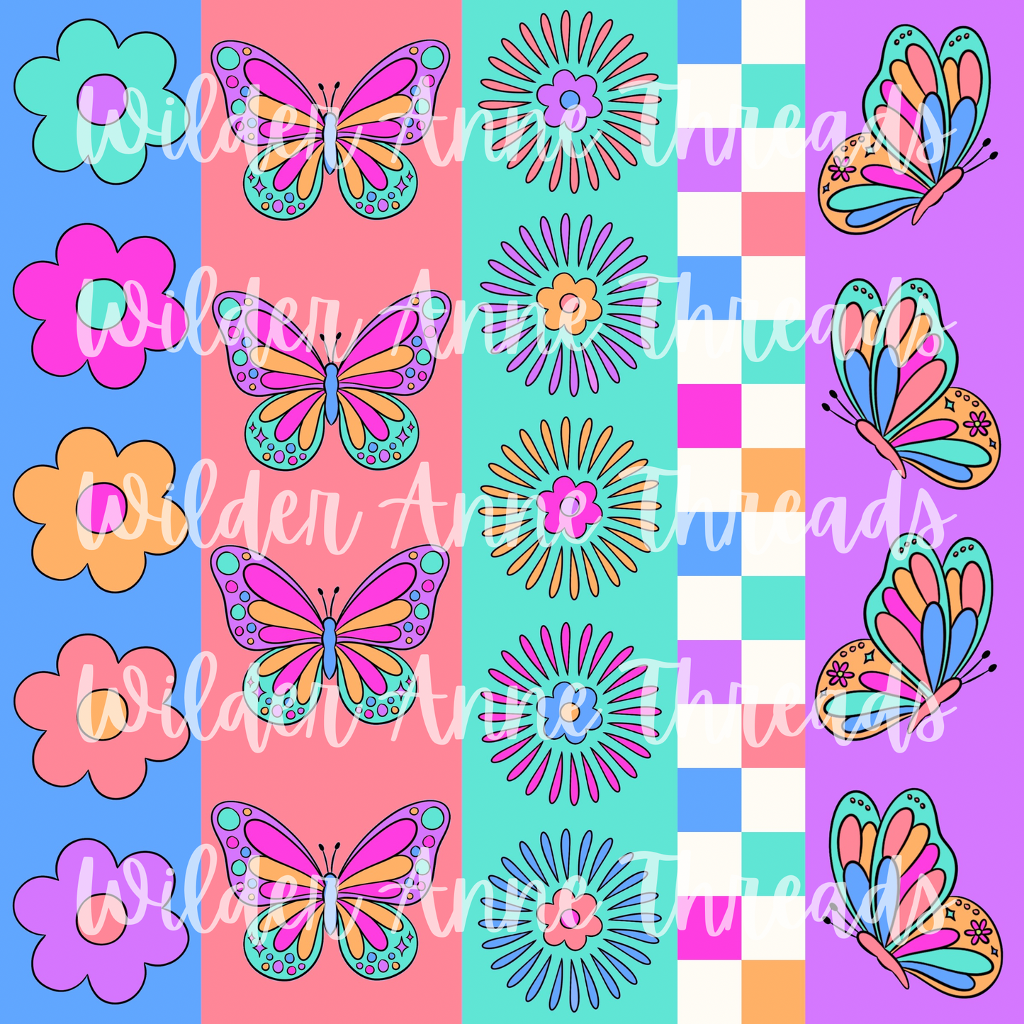 Neon Butterfly Stripes