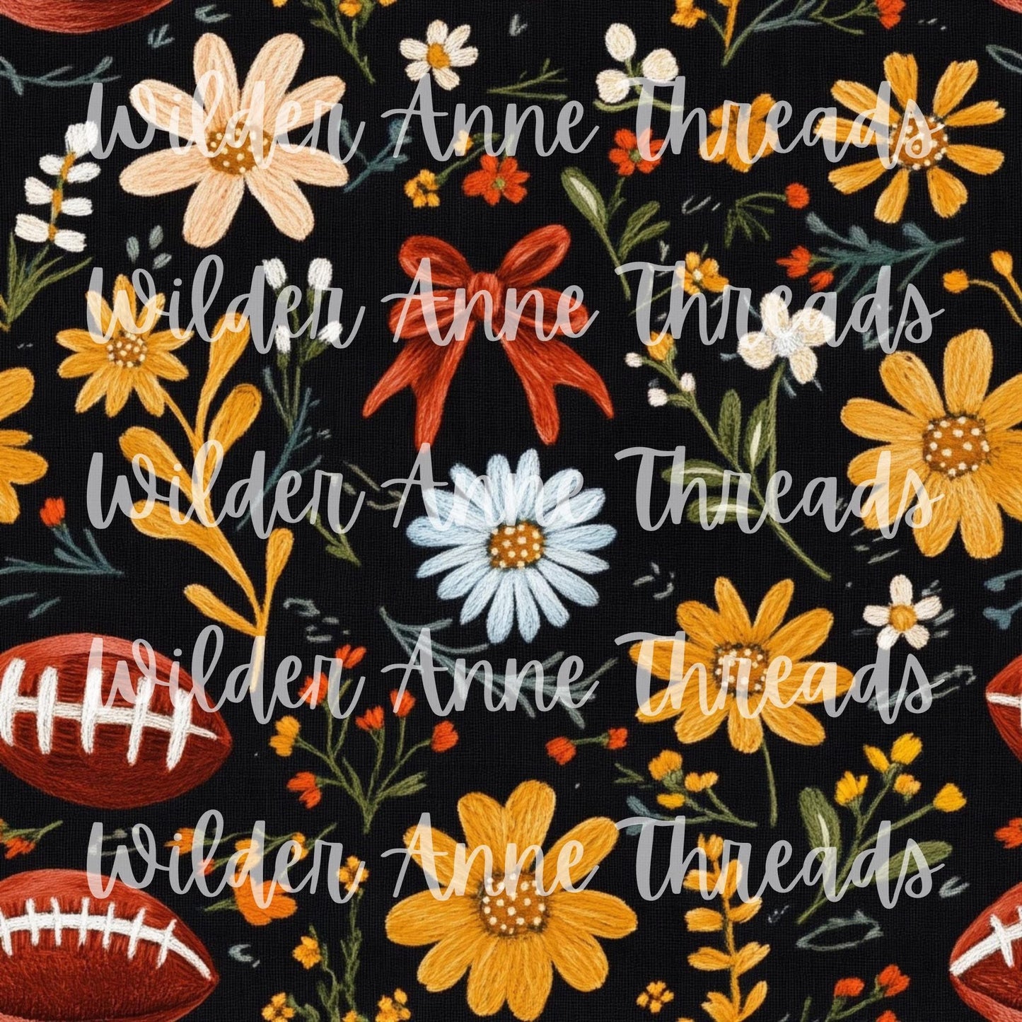 Football Floral (Yellow)