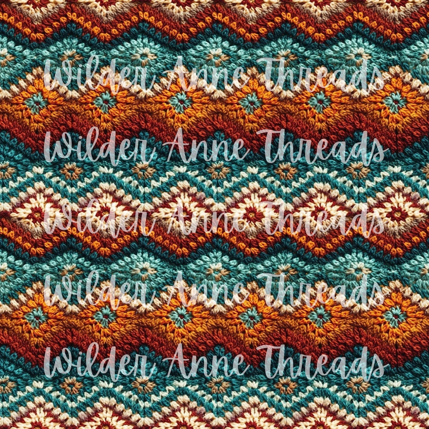 Rust/Teal Crochet