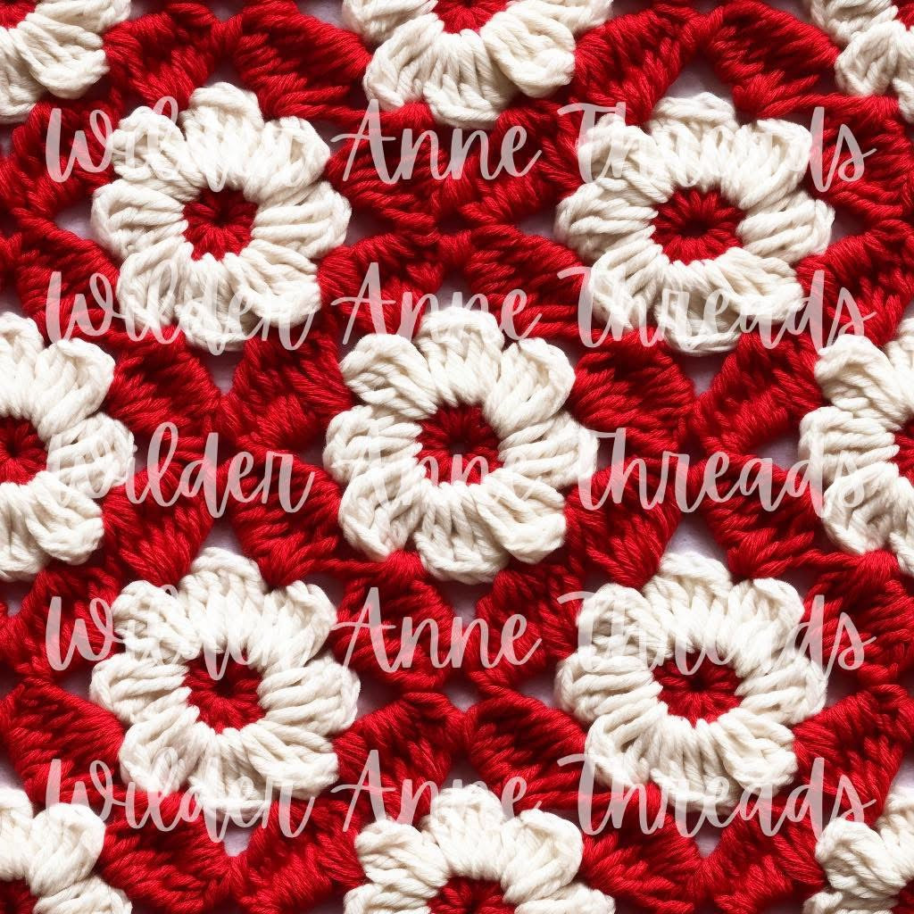 Embroidery Red/White