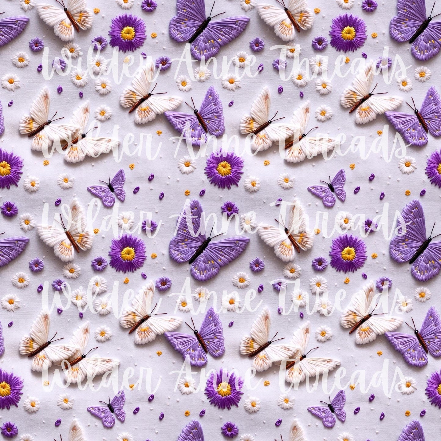 Purple Embroidery Butterfly