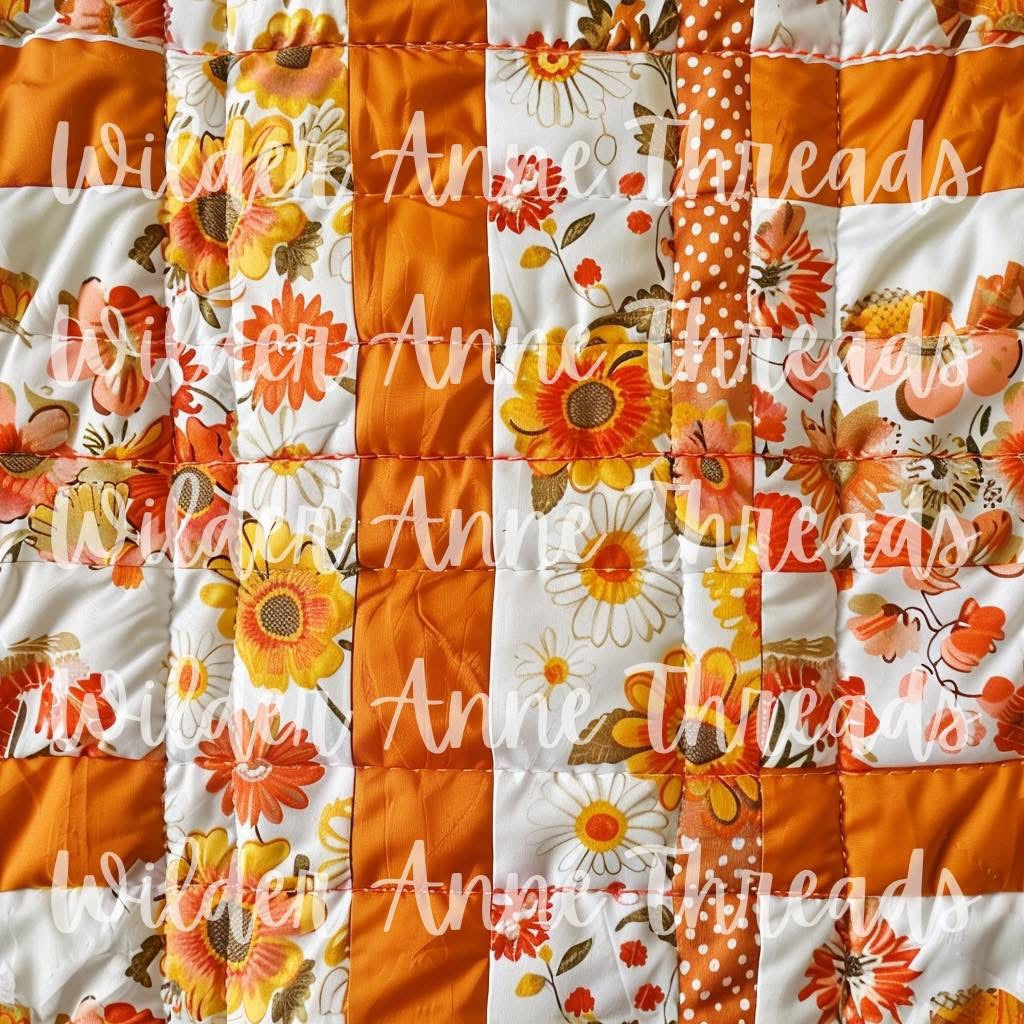 Floral Orange Quilt