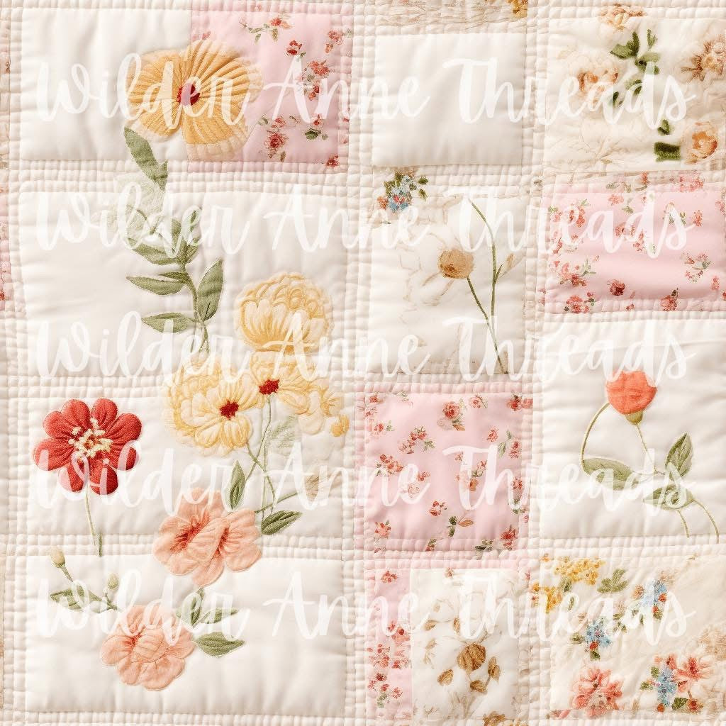 White Floral Quilt