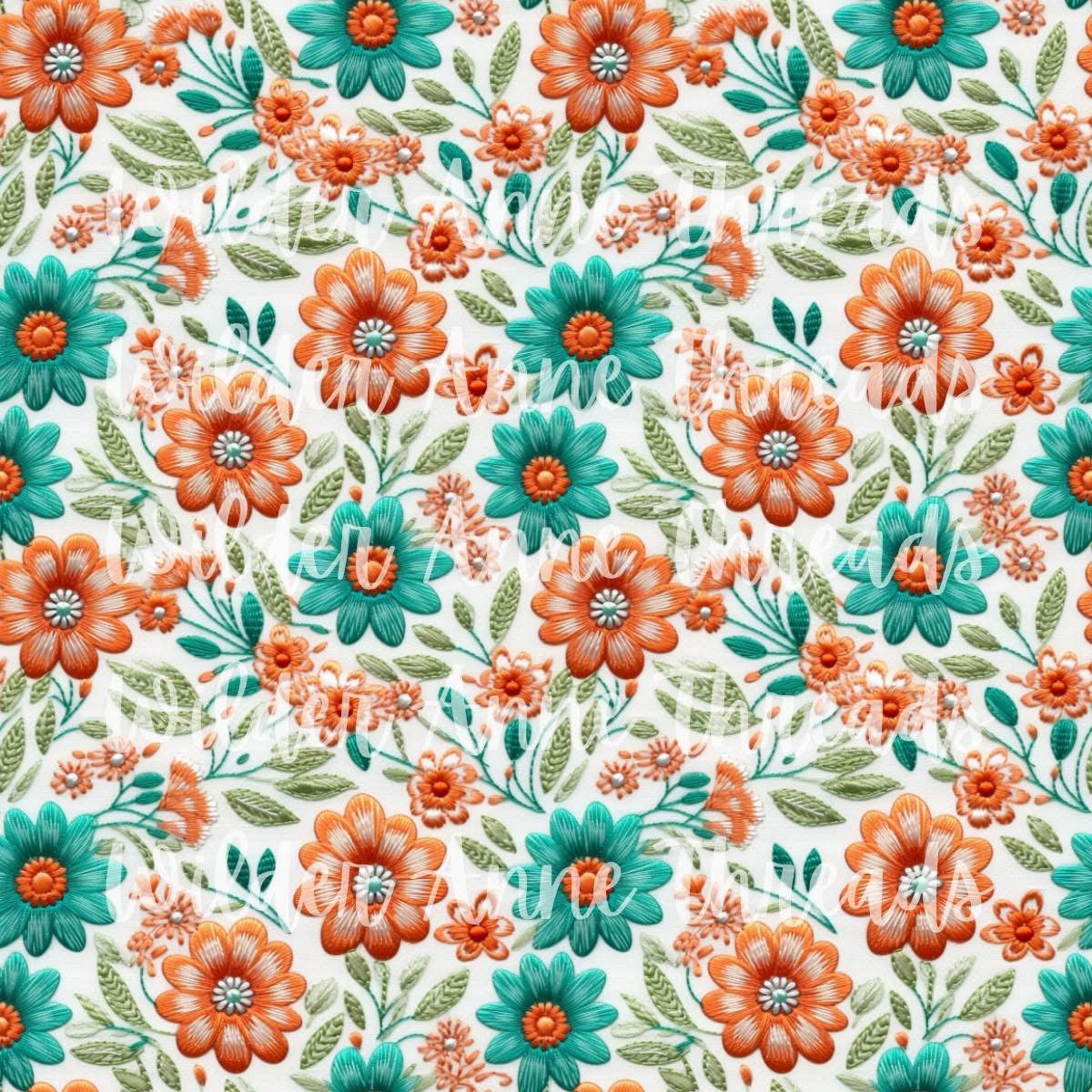 Teal & Coral Floral