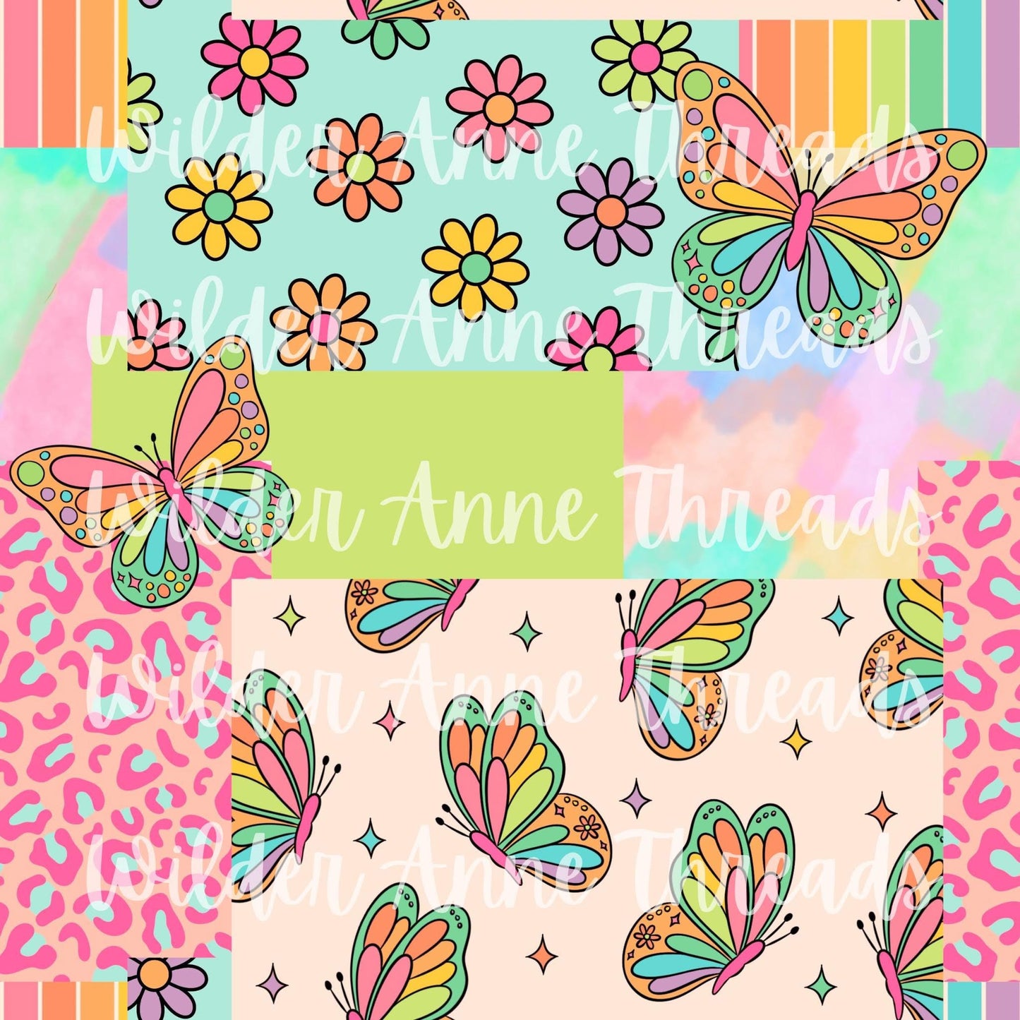 Neon Butterfly Patchwork 2