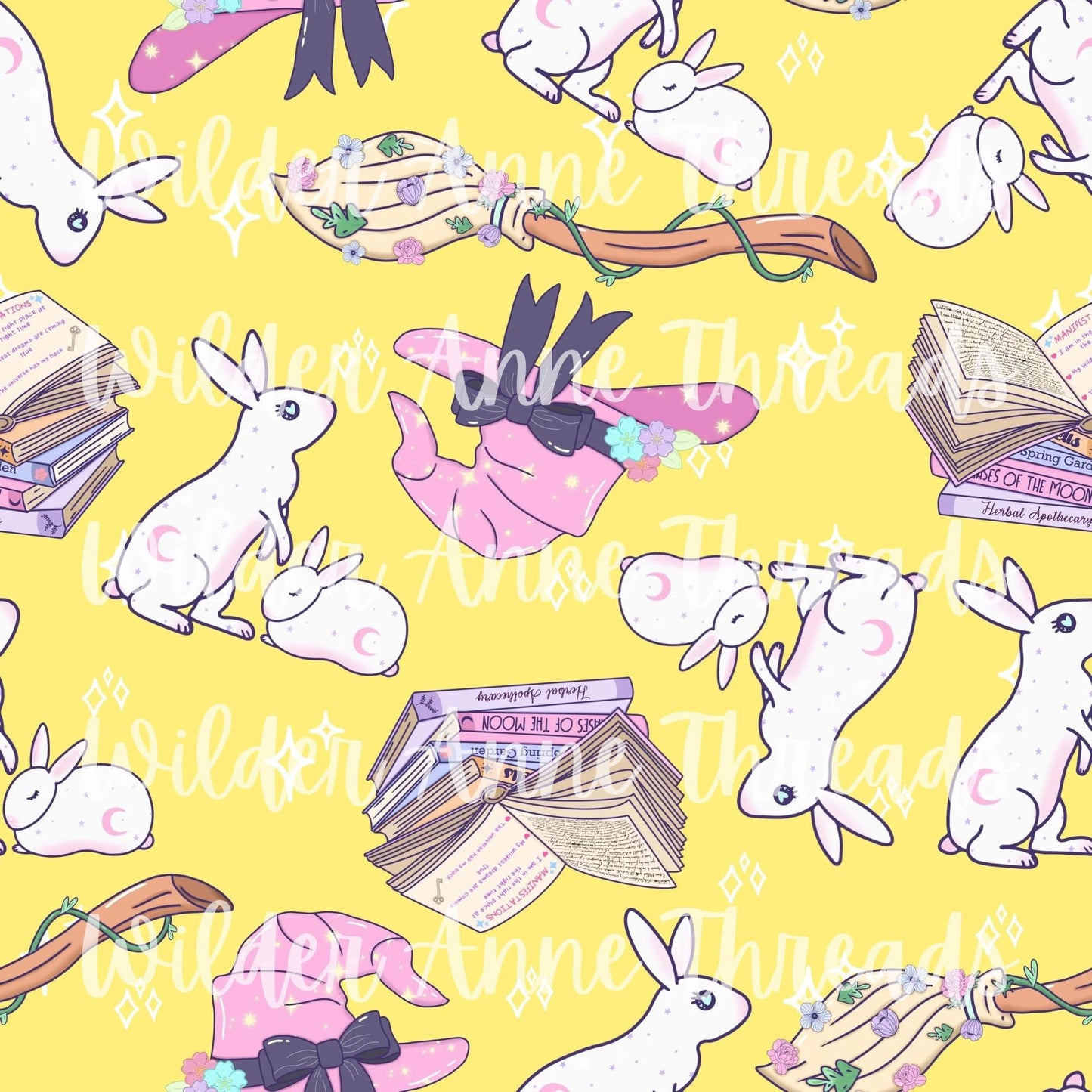 Witchy Bunnies (Yellow)