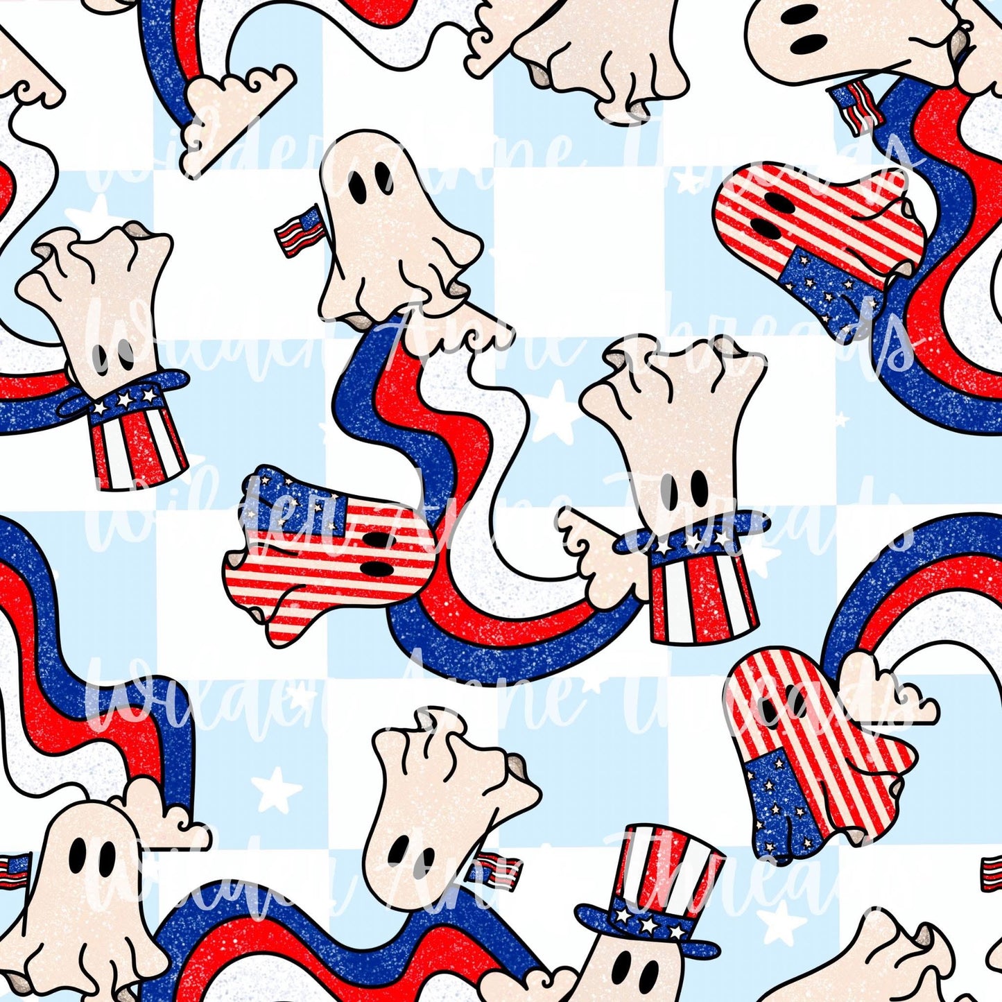 Patriotic Glitter Ghosts