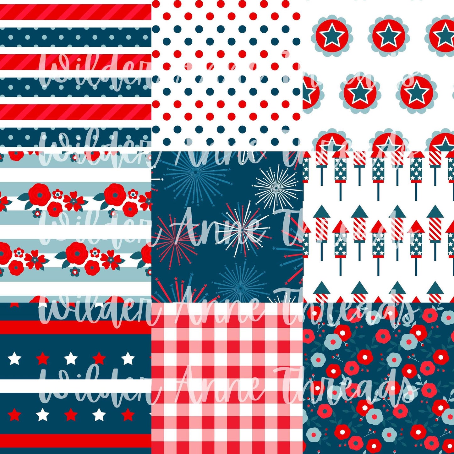 Red/White/Blue Squares