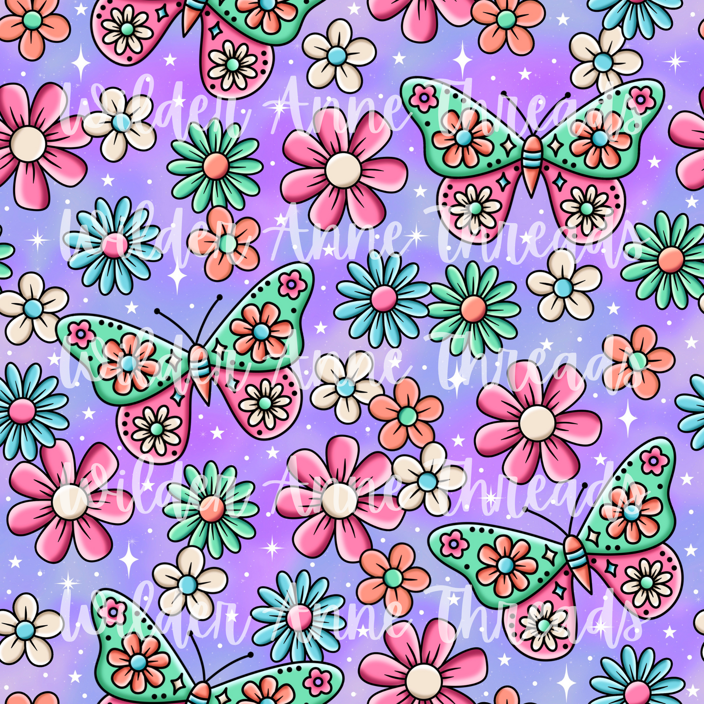 Tattoo Butterflies (purple)