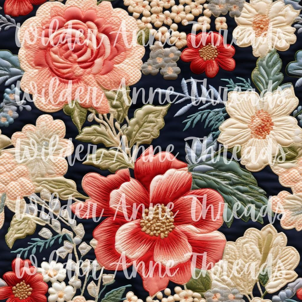 Royal Blue Embroidery