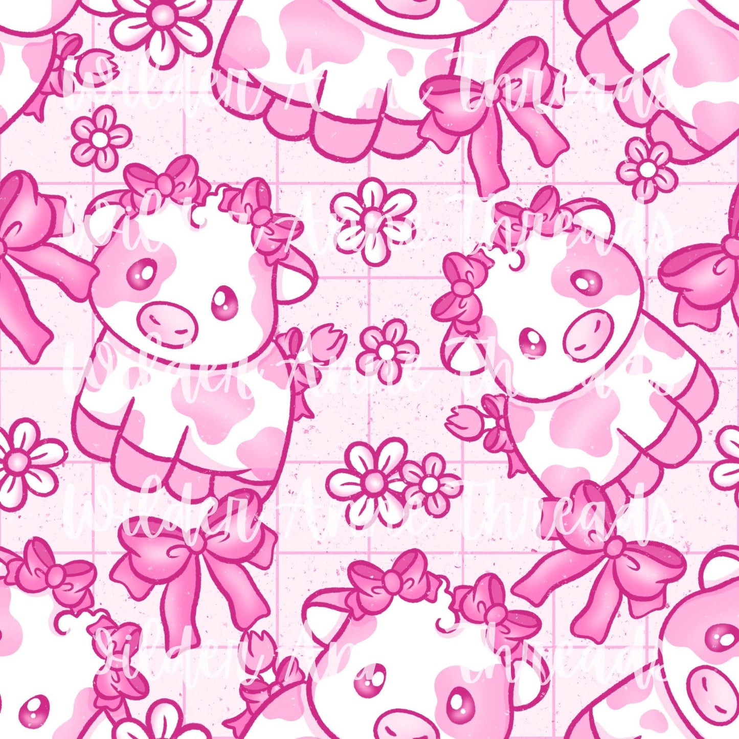 Pink Floral Cow