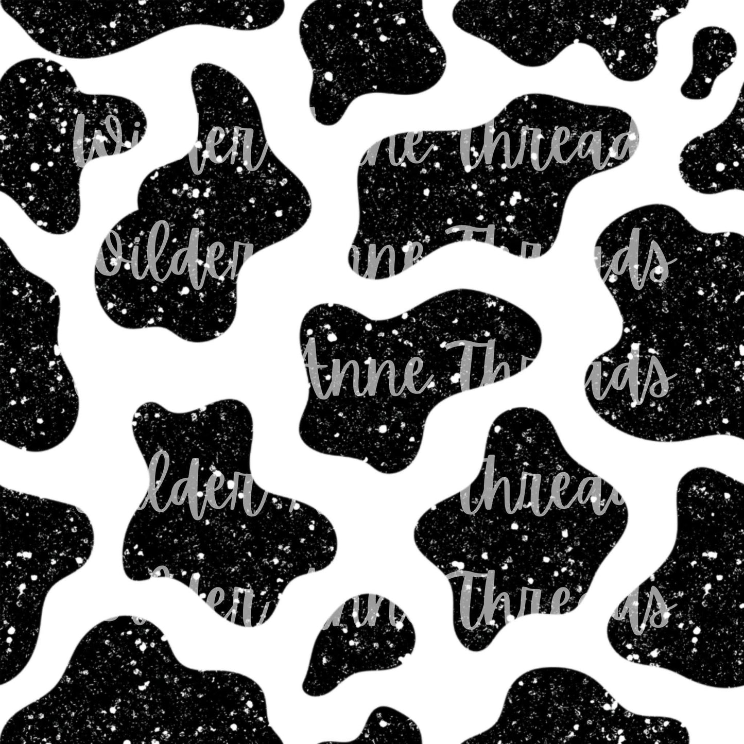 Black/White Glitter Cow