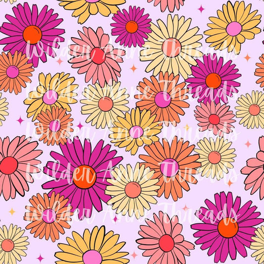 Sketchy Neon Flowers