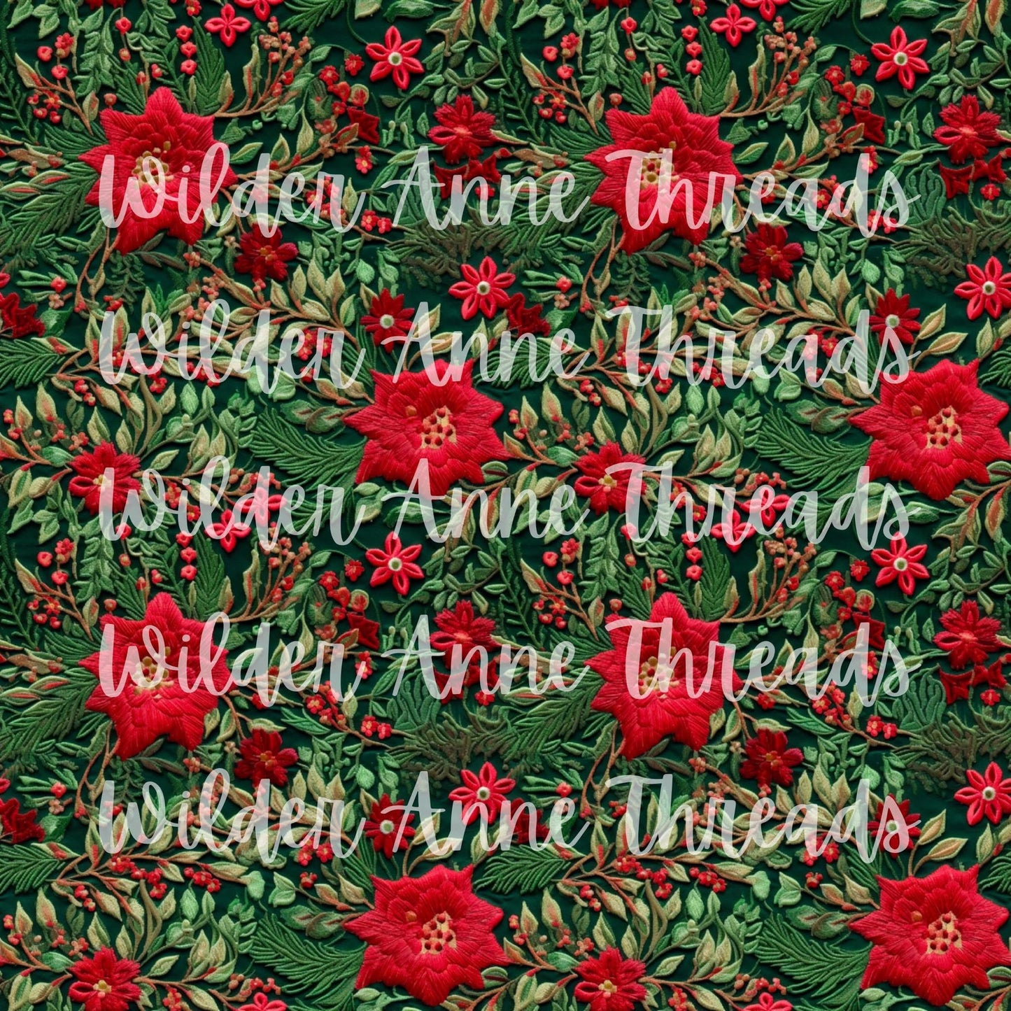 Poinsettia Embroidery