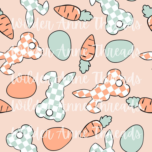Checkered Bunnies (Orange)