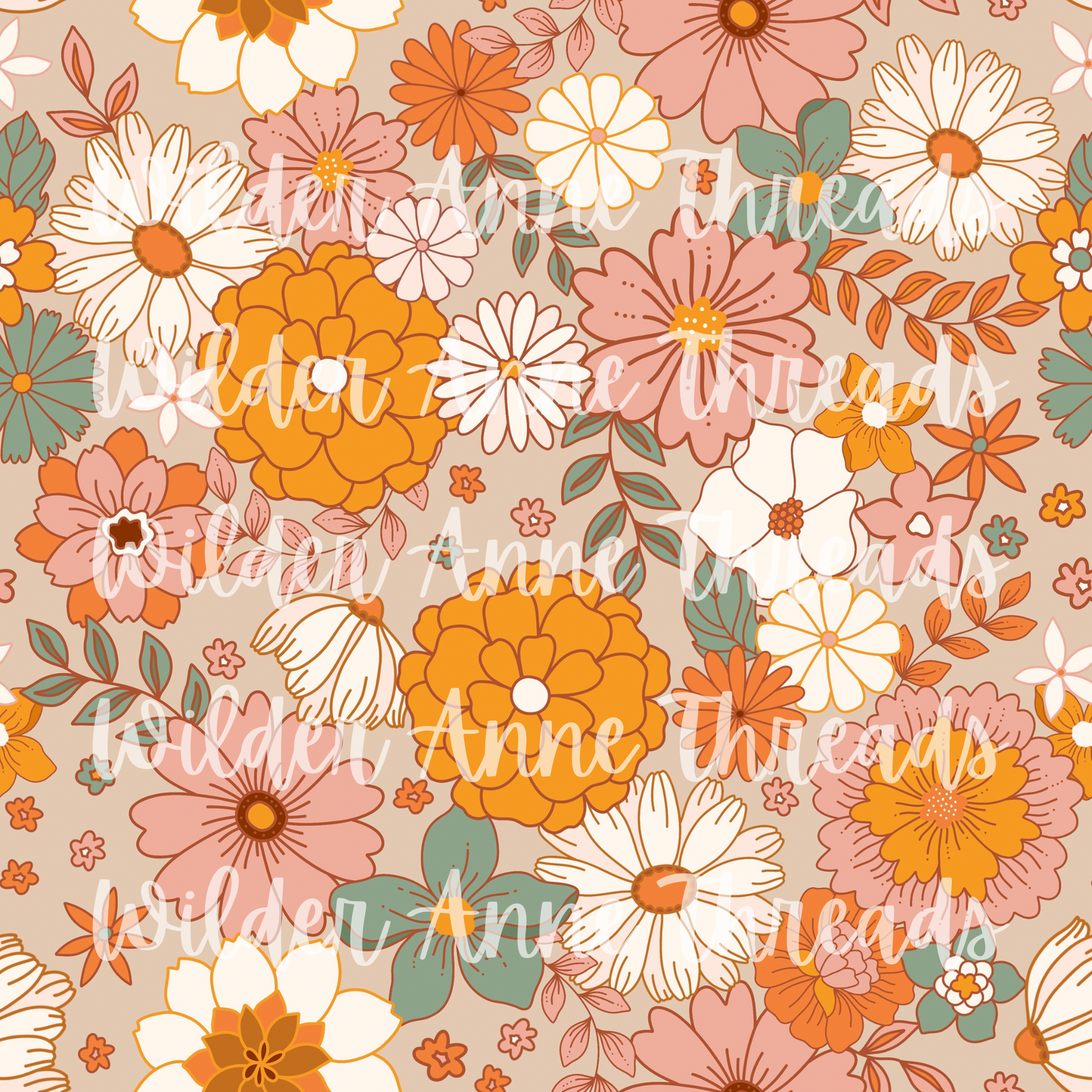 Tan Fall Floral