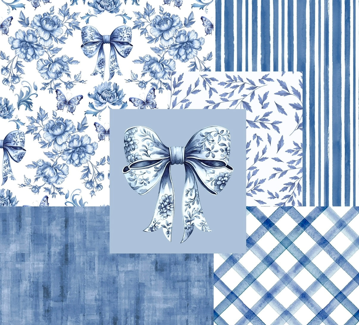 Vintage Coquette Floral Patchwork (blue)