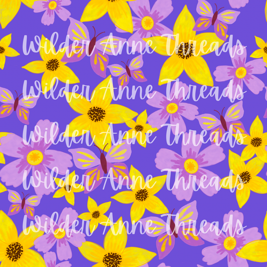Purple & Yellow Butterfly Floral