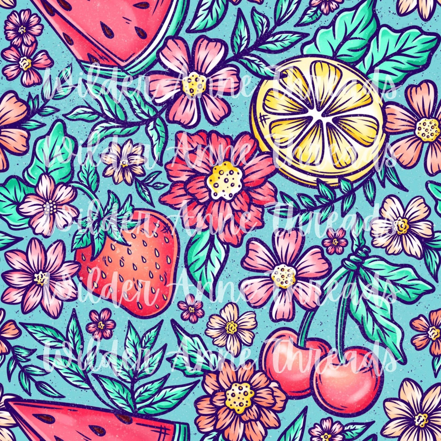 Fruit Floral (blue)