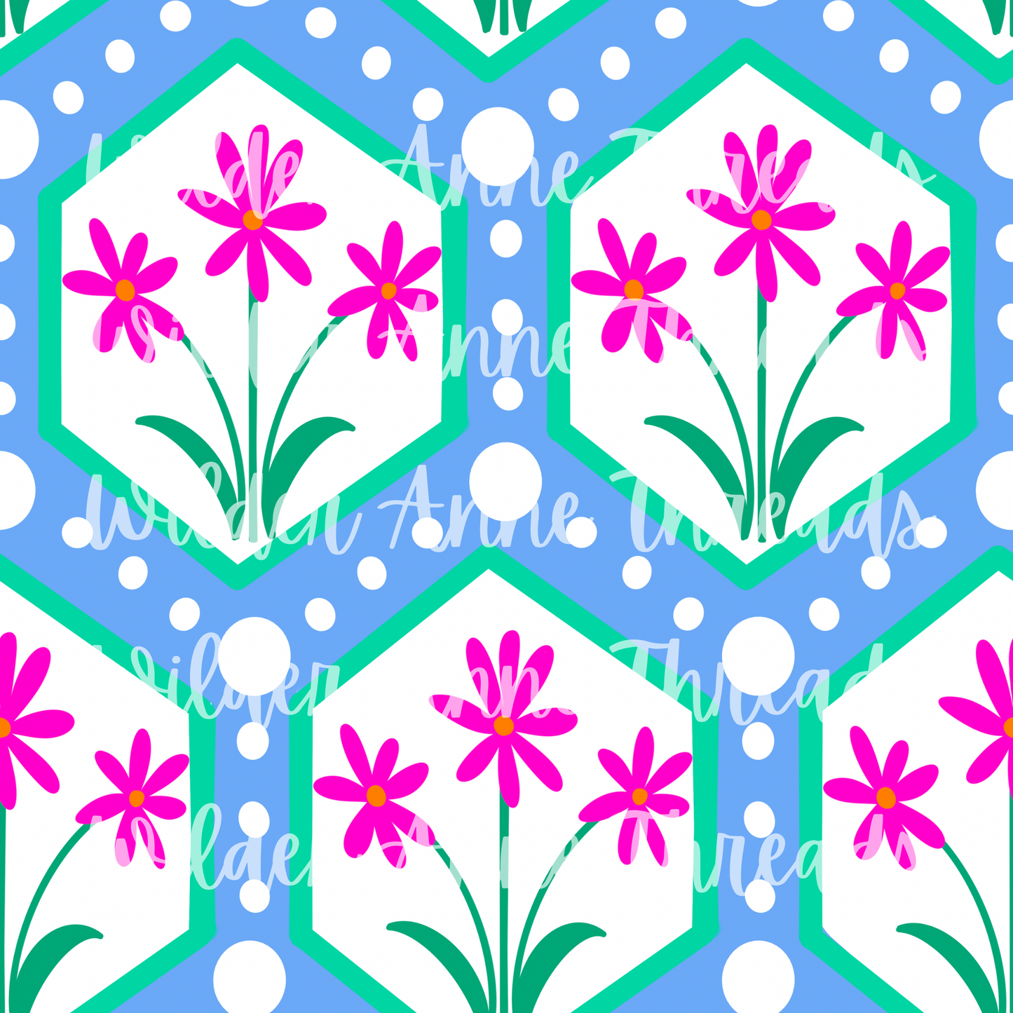 Blue Picture Floral