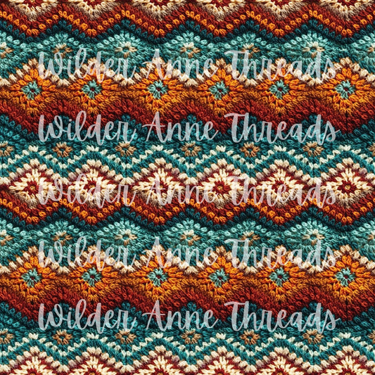 Rust/Teal Crochet