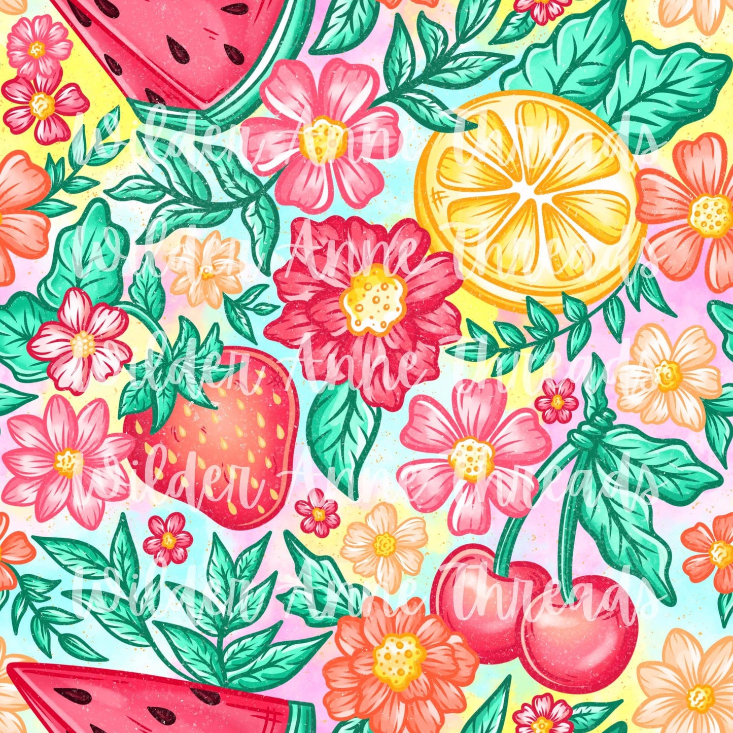 Fruit Floral (pink/yellow)