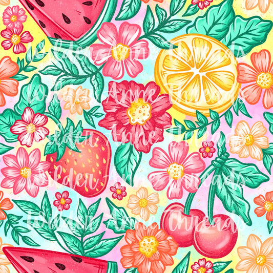 Fruit Floral (pink/yellow)