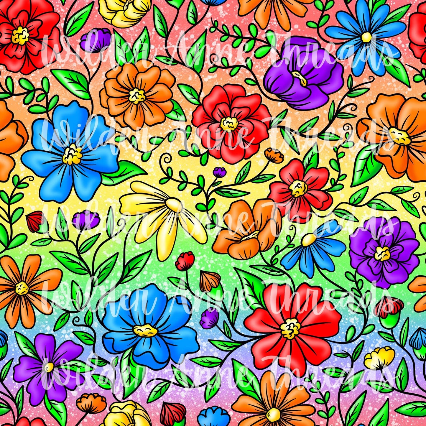 Bright Rainbow Floral