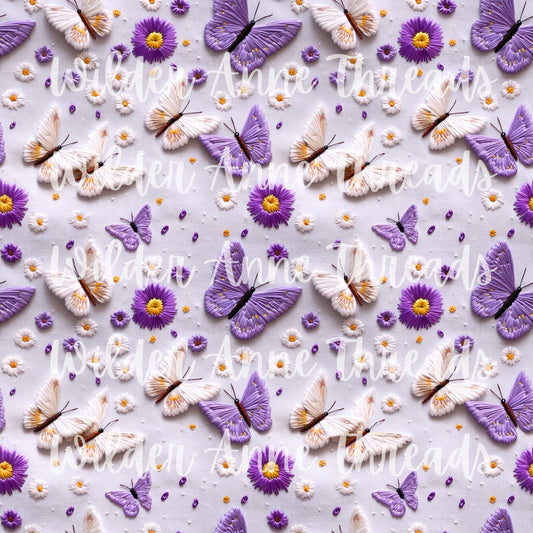 Purple Embroidery Butterfly