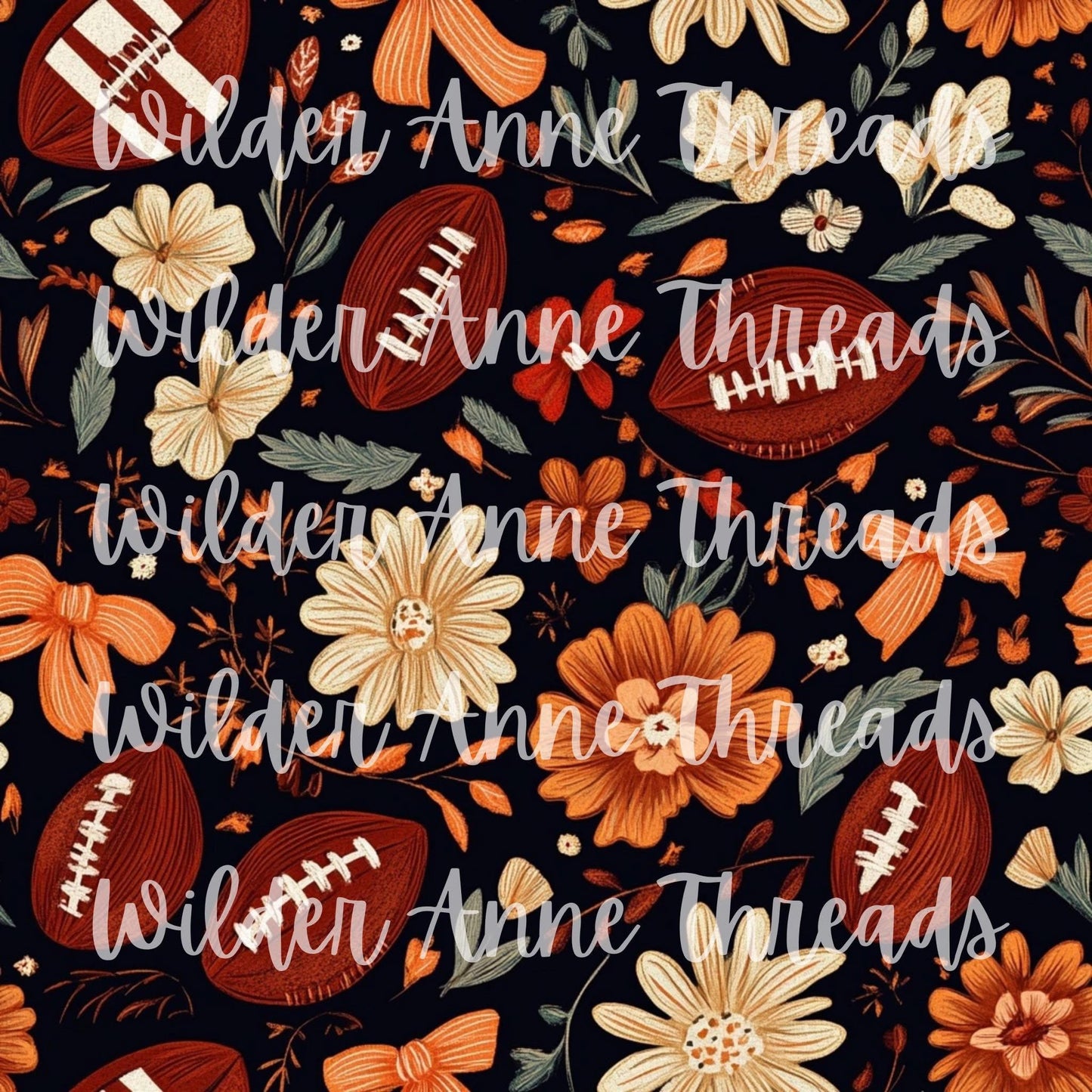 Football Floral (Orange)