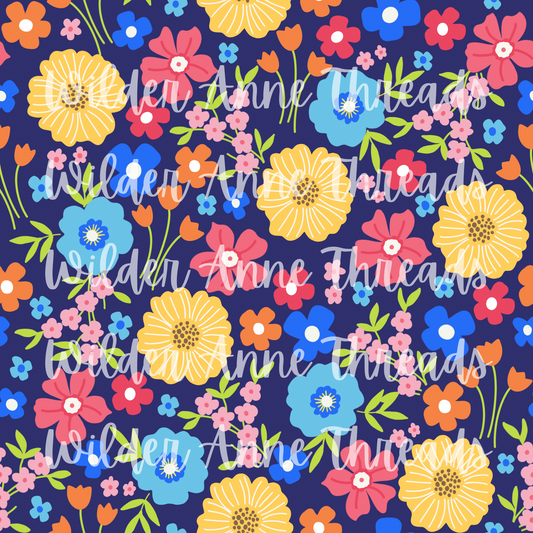 Navy Floral