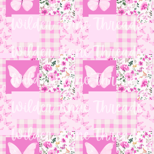 Rose Pink Butterfly Patch
