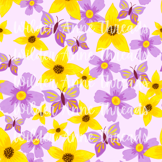 Lilac & Yellow Butterfly Floral
