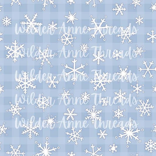Blue Checker Snowflakes