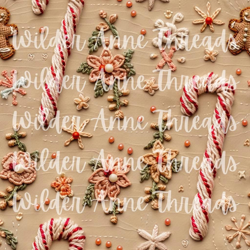 Embroidery Candy Canes