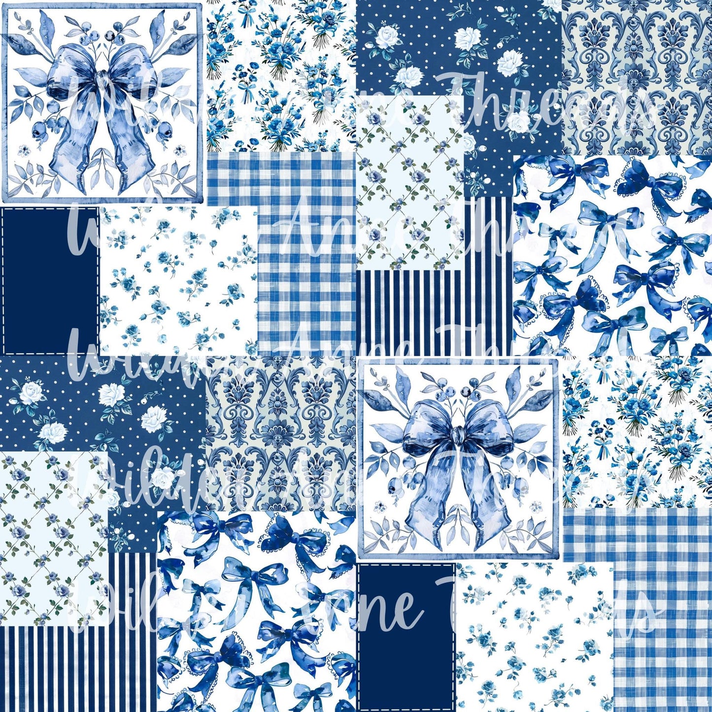 Floral Coquette Patchwork (blue)