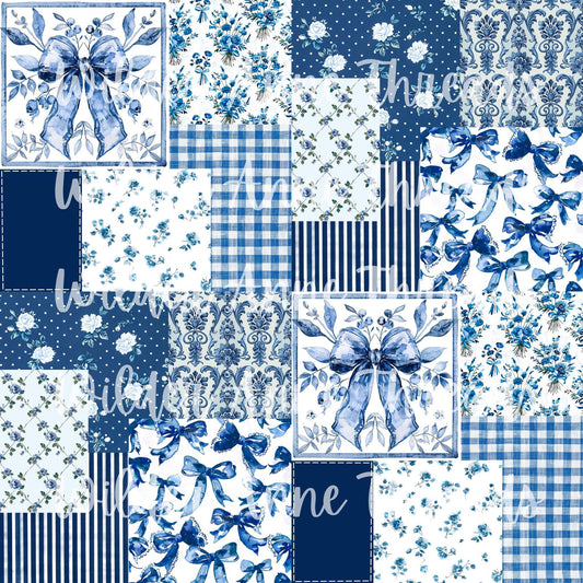 Floral Coquette Patchwork (blue)