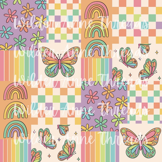 Neon Butterfly Patchwork