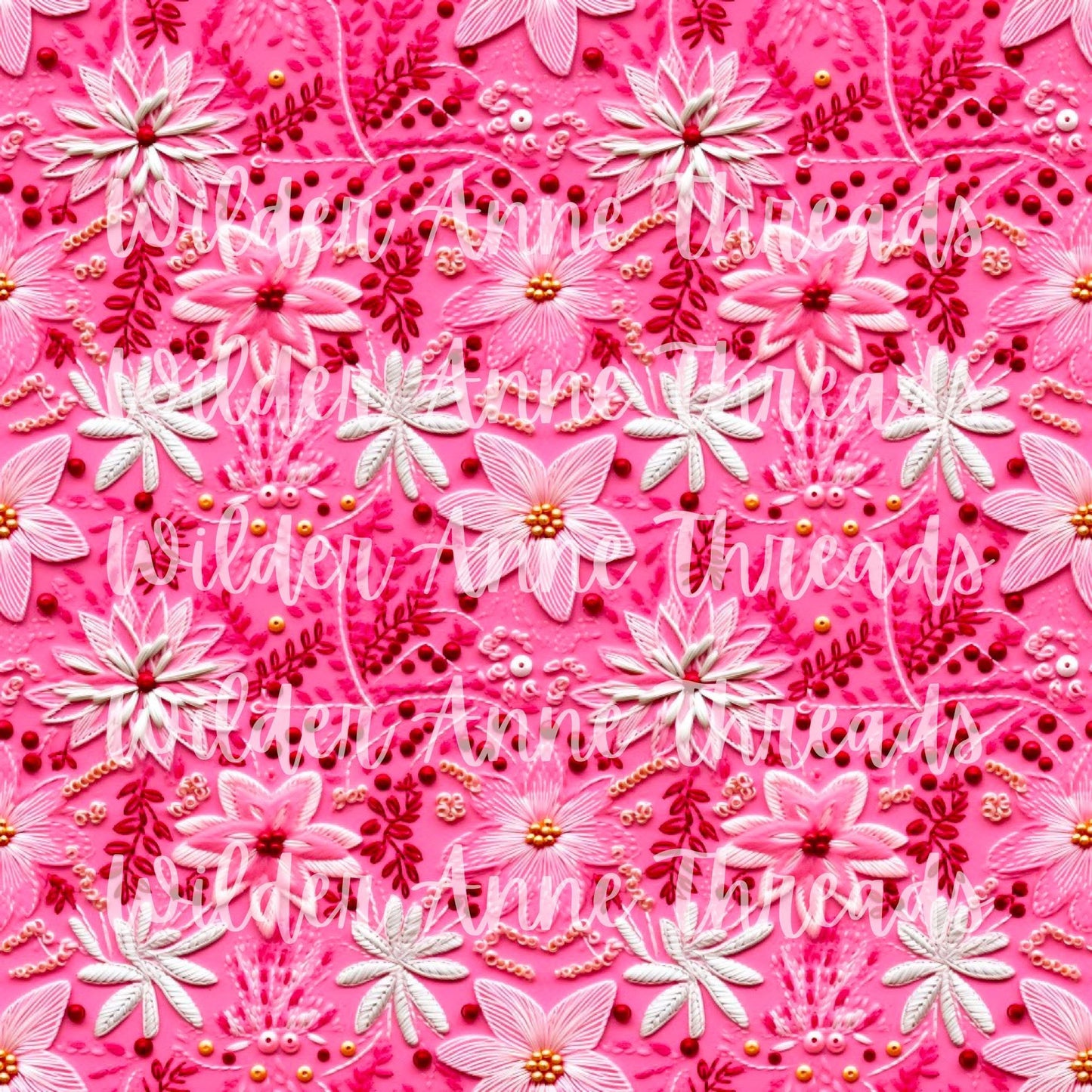 Pink/Gold Beaded Snowflakes