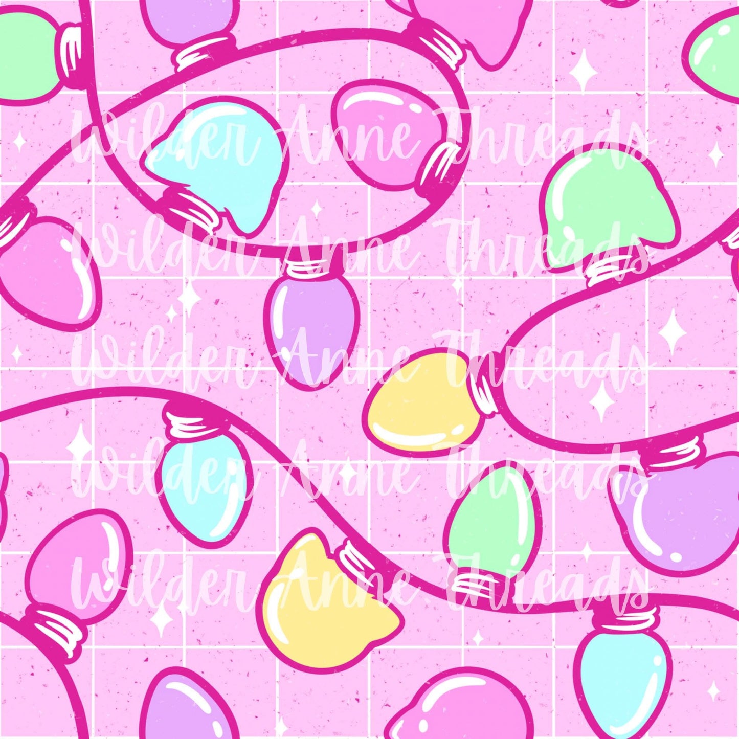 Pink Checker Christmas Lights