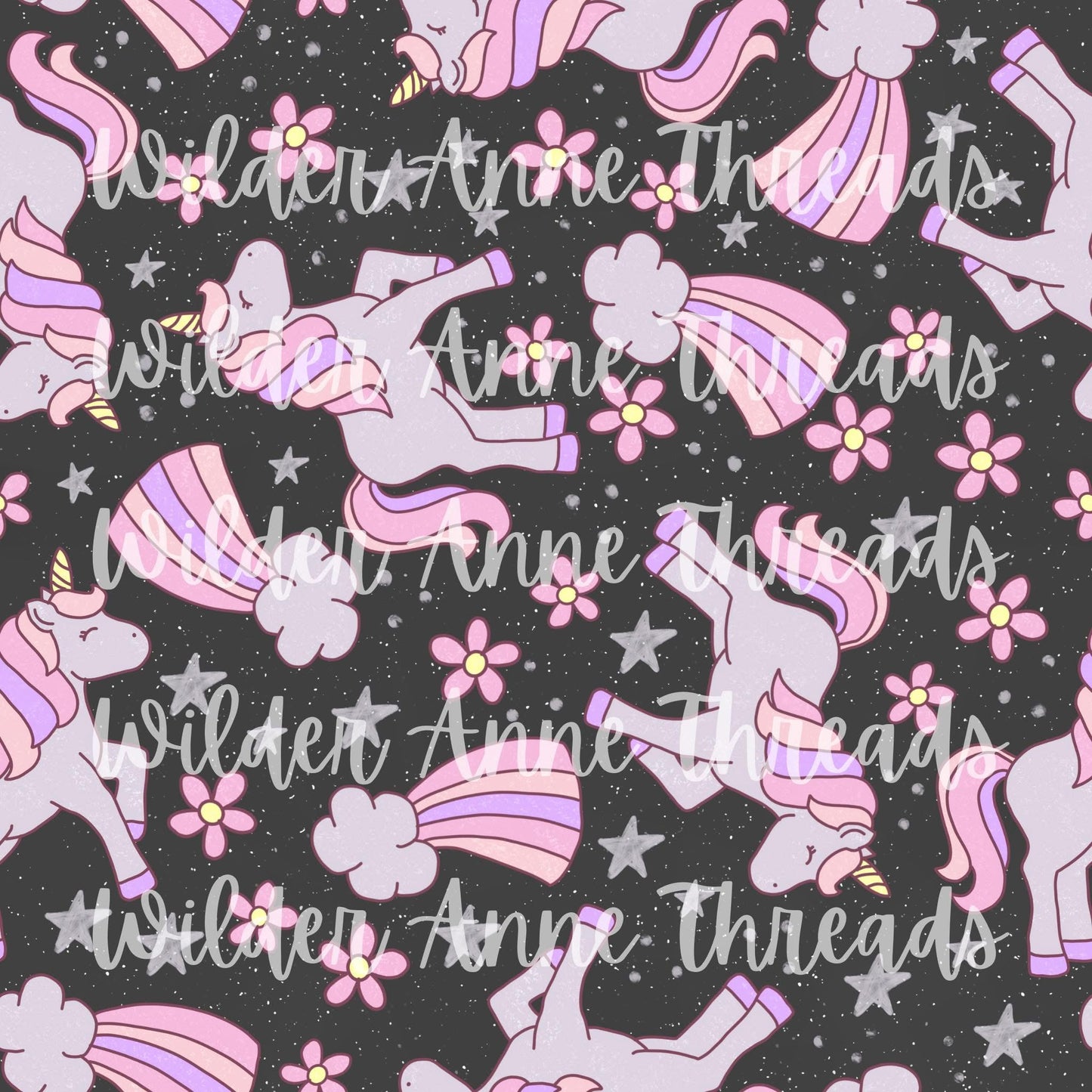 Floral Unicorn (black)