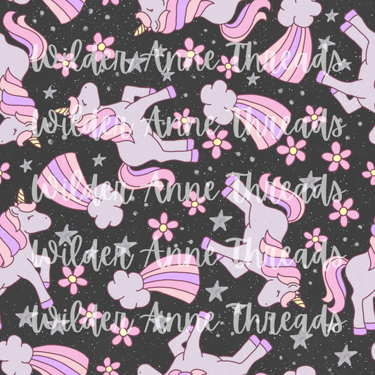 Floral Unicorn (black)