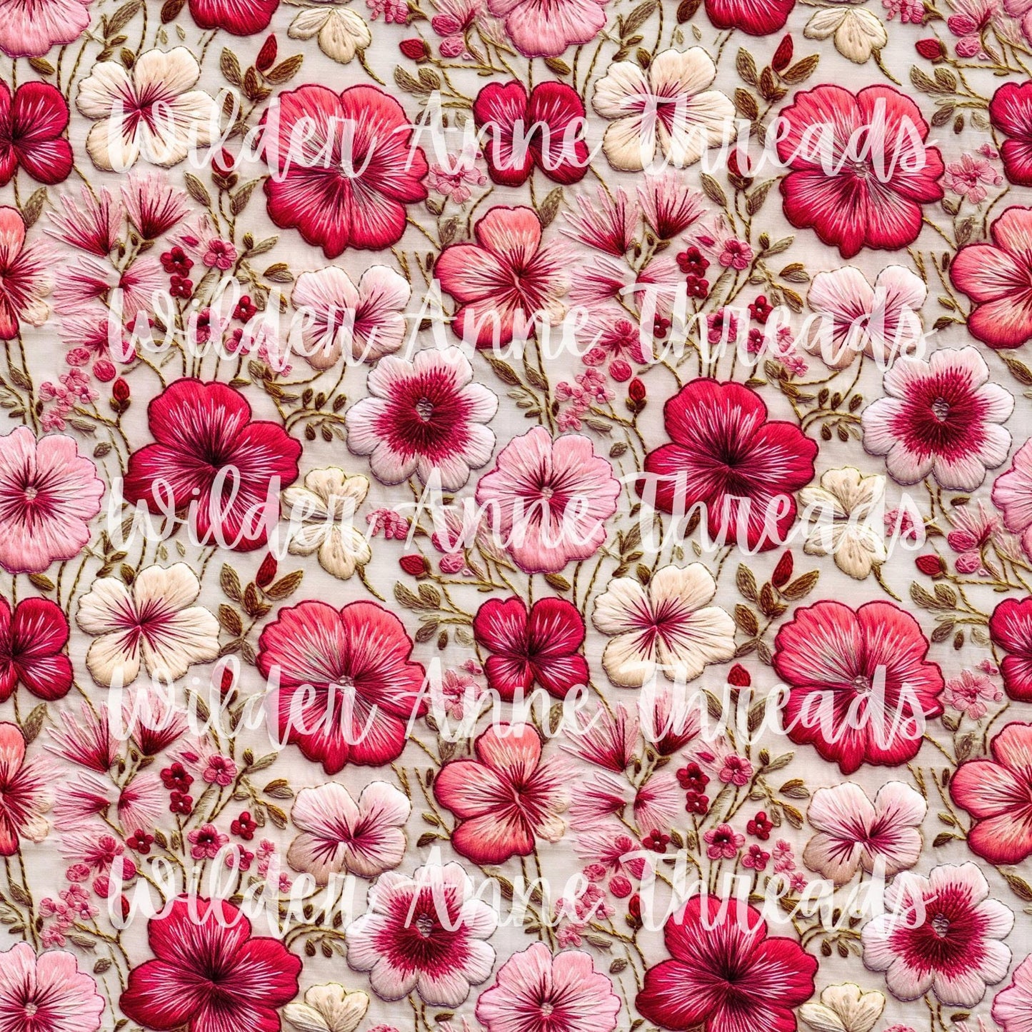 Pink Floral Embroidery