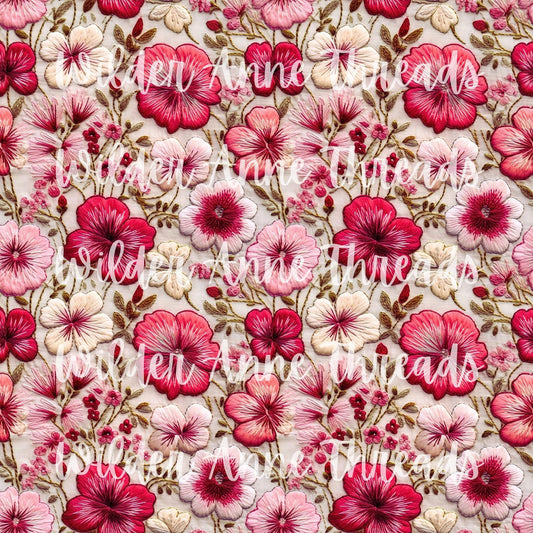 Pink Floral Embroidery