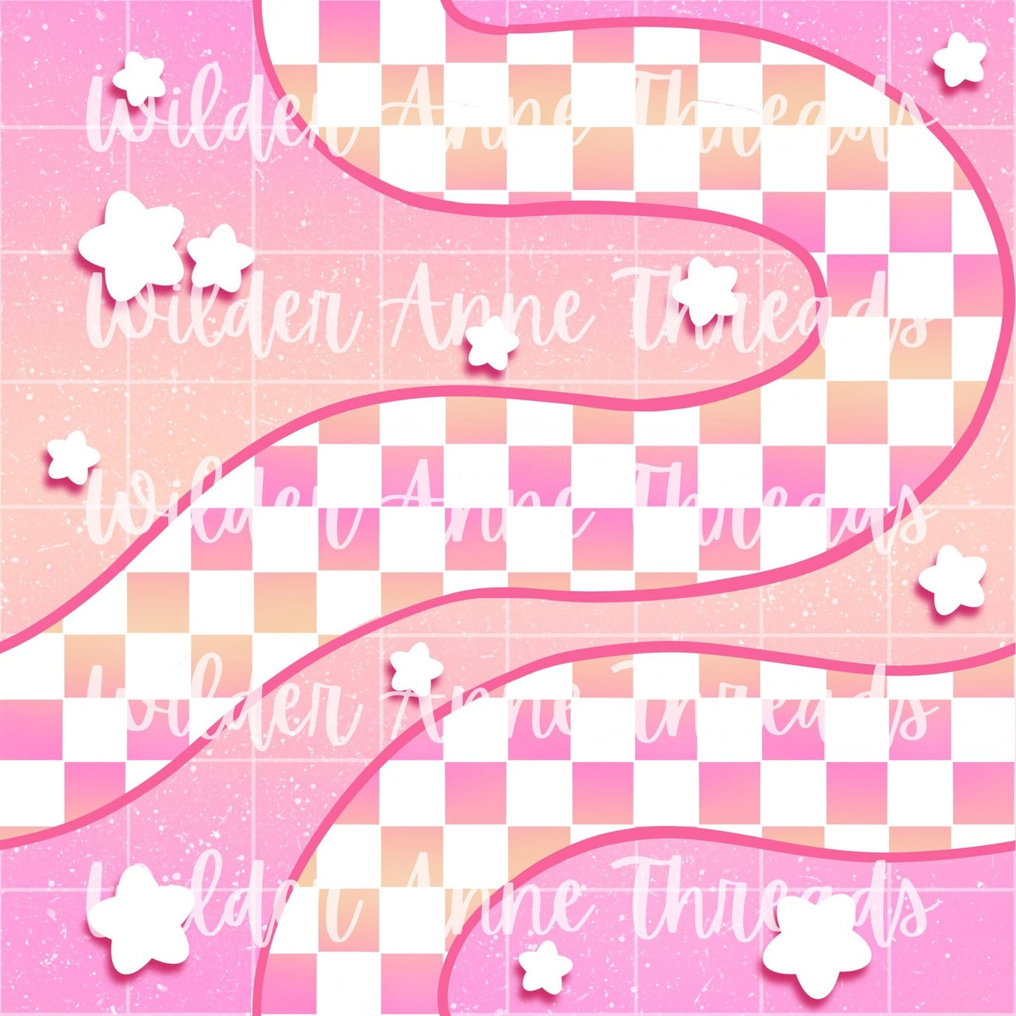 Checker Pink Stars