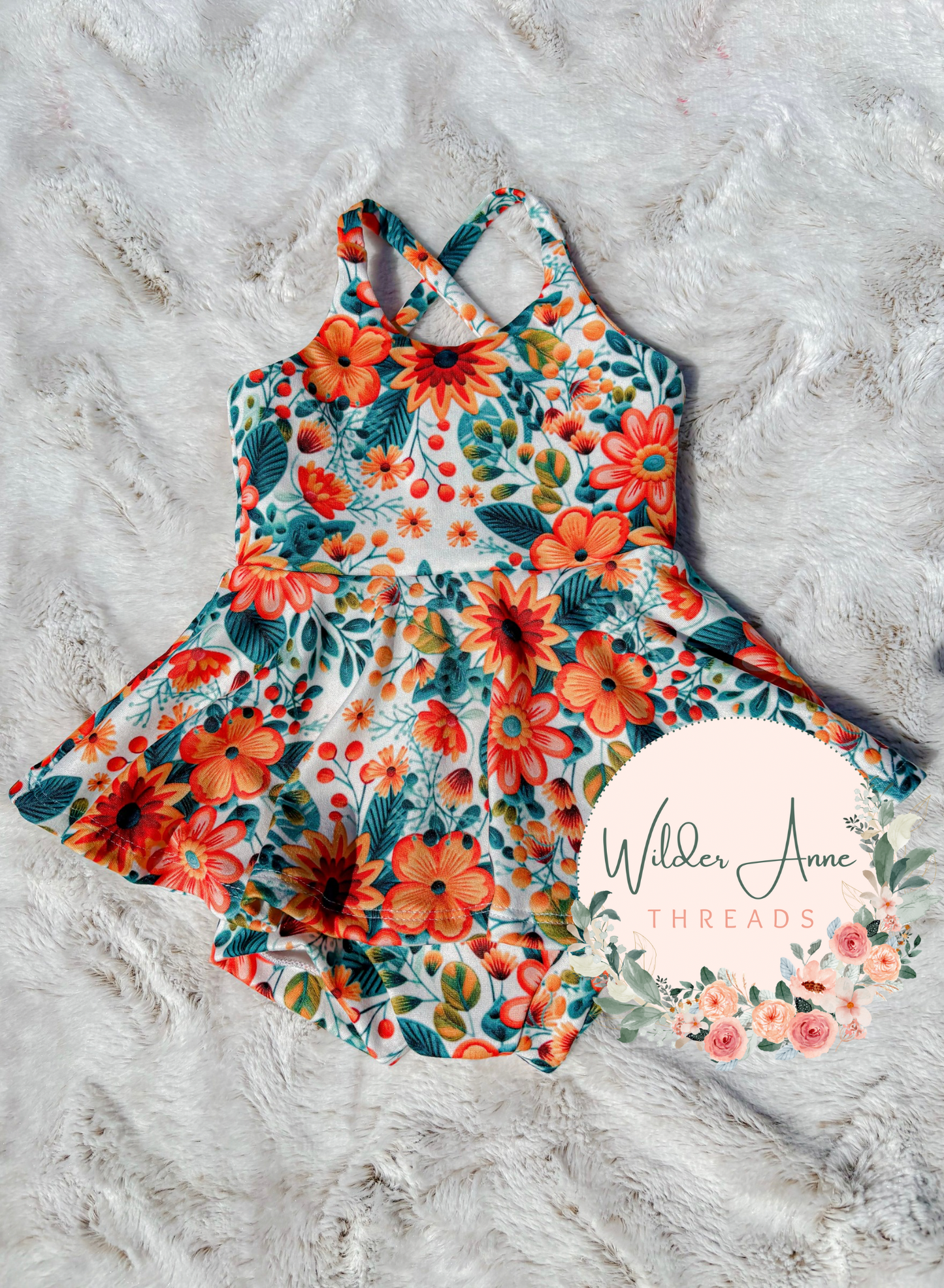 Orange & Teal Floral