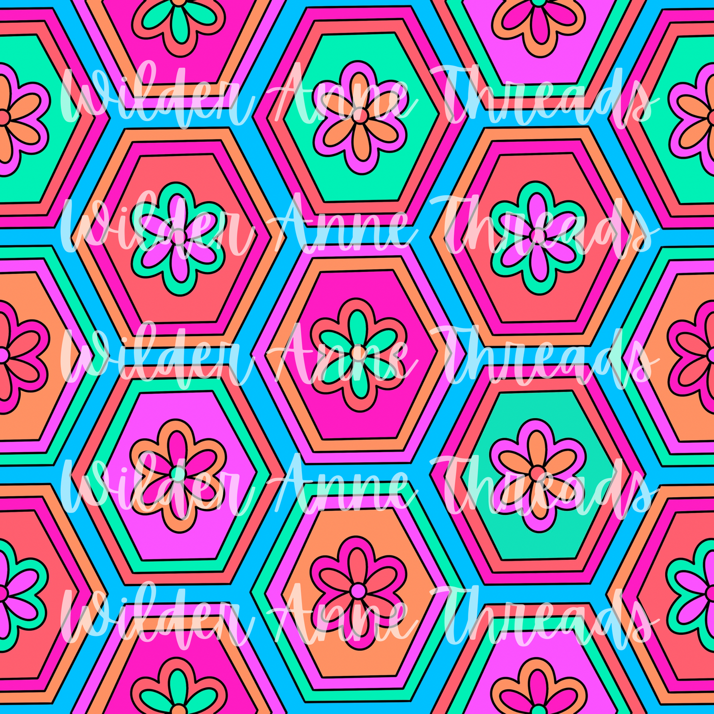 Neon Hexagon
