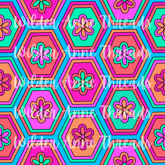 Neon Hexagon